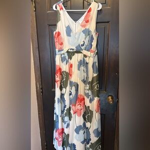 Motherhood Maternity Floral Maxi Dress - Red, Blue, Green